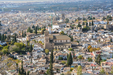 Fototapeta na wymiar Granada, Andalusia. View overlooking the town.