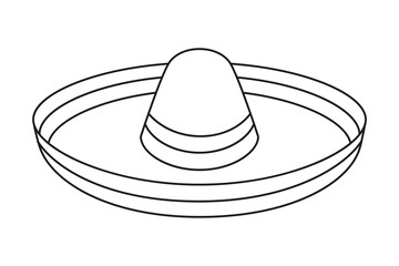 Line art black and white sombrero