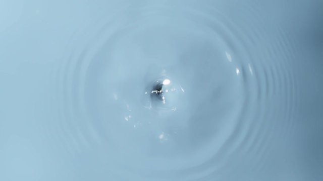 Top shot of water drop in super slow motion, shooted with high speed cinema camera at 1000fps 4K.