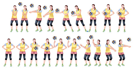 Volleyball player on a warm up