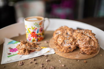 Gluten free cookies with coconut oil, coconut flour with hot coffee