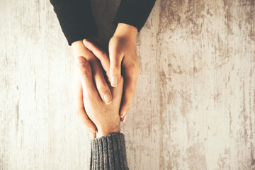 woman and man hand