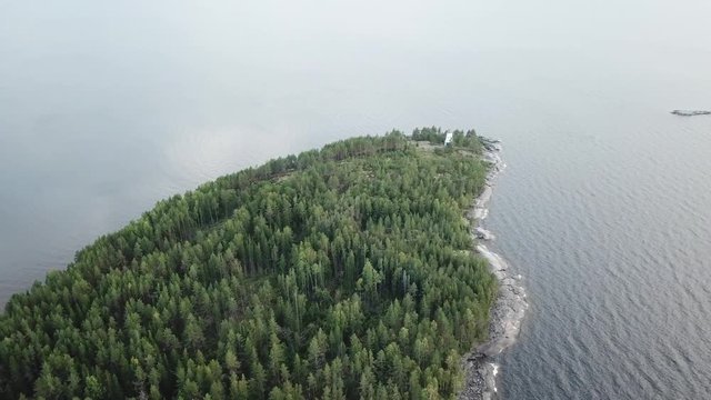 Lighthouse at Cape Besov Nos, Karelia, Lake Onega shore