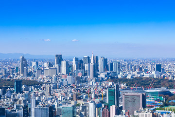 (東京都ｰ都市風景)展望台から見る新宿方面の風景
