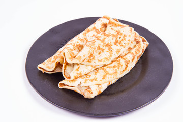 Pancakes stuffed with braised apples 
