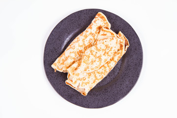 Pancakes stuffed with braised apples 