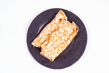 Pancakes stuffed with braised apples 