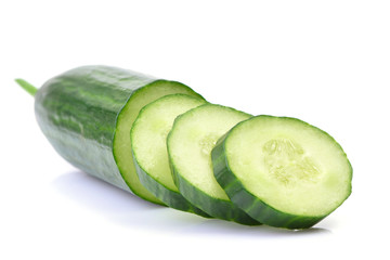 Cucumber on white background