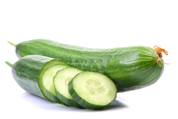 Cucumber on white background