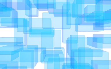 Blue and white abstract digital and technology background. The pattern with repeating rectangles. 3D illustration