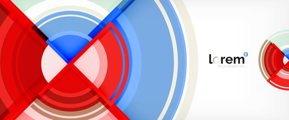 Obraz premium Modern geometric circles abstract background, colorful round shapes with shadow effects