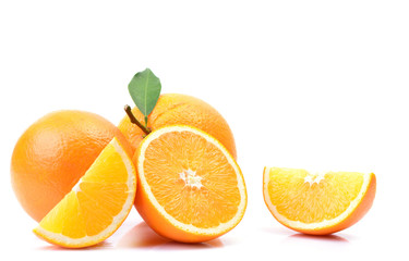 Orange fruit on white background