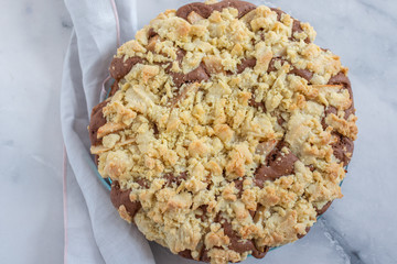 Chocolate Vanilla Streusel Cake