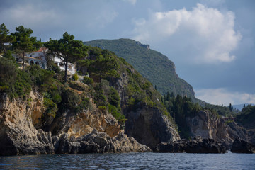 Fototapeta na wymiar coastline of Paleokastritsa, Corfu, Ionian Islands (Greece)
