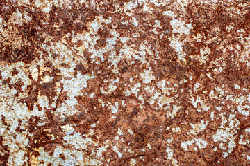 Old rusted painted metal close-up