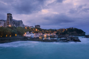 City of Biarritz with its beautiful coast and the old sea port, at the North Basque Country.