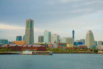 Naklejka premium Yokohama port in Yokohama, Japan. Japan is a country located in the East Asia.