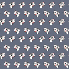 White tiger - emoji pattern 06