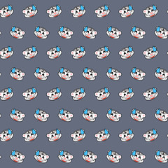 White tiger - emoji pattern 07
