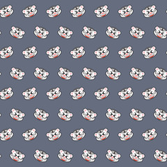White tiger - emoji pattern 08