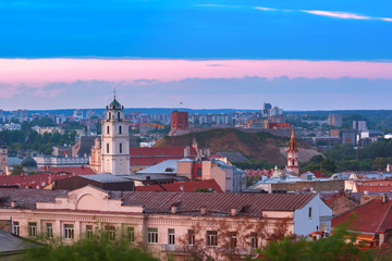 Obraz na płótnie Canvas Old town at sunset, Vilnius, Lithuania