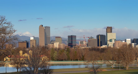 Denver Skyline with Park