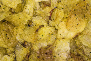 Potatoes crisp close up