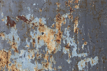 Fototapeta premium Old peeling paint on a rusty metal surface. Grunge texture.