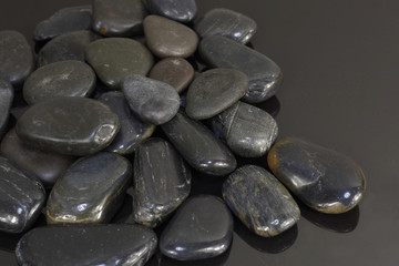 black basalt stones
