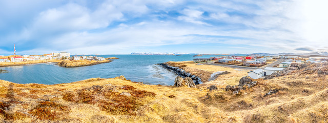 Seascape view at Stykkisholmur church hill, Iceland © jeafish