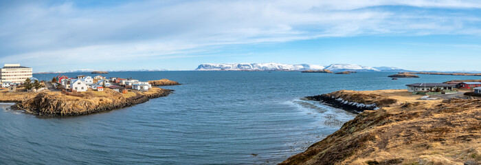 Seascape view at Stykkisholmur church hill, Iceland © jeafish