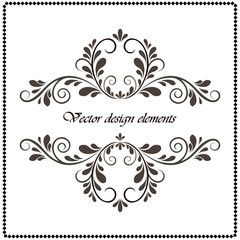 Vintage decorative element. Calligraphic frame.