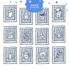 Christmas postage stamp stickers