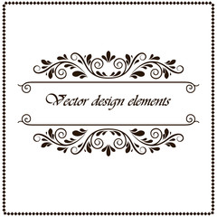 frame border with black curls on a white