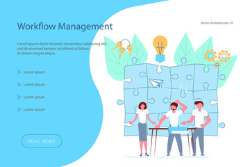 Landing page template of Workflow management