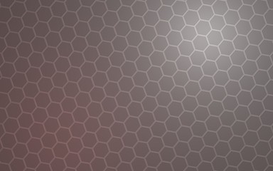 Honeycomb with color lighting, on a gray background. Perspective view on polygon look like honeycomb. Isometric geometry. 3D illustration