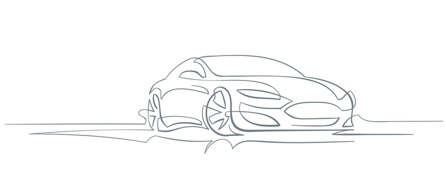 Modern car line abstract illustration. Vector. 