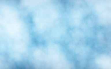 Background of abstract white color smoke isolated on blue color background. The wall of white fog. 3D illustration