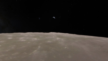 Moon in outer space, surface.this image elements furnished by nasa.