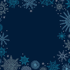 Vector christmas banner in ethnic boho style with ornaments.