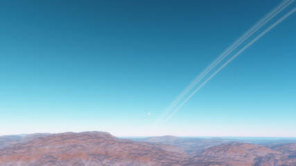 Planet in the space. Colorful art. Solar system. Gradient color. Space wallpaper. Elements of this image furnished by NASA