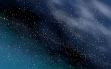 Colorful and beautiful space background. Outer space. Starry outer space texture. Templates, blue background. 3D illustration