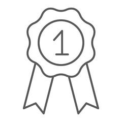 Best offer thin line icon, promotion and advertising, badge sign, vector graphics, a linear pattern on a white background.