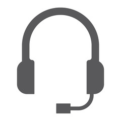 Support glyph icon, helpline and operator, headset sign, vector graphics, a solid pattern on a white background.