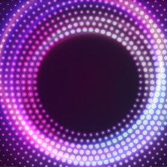 Glowing round with glitter. Abstract colored shape for your business idea. Vector editable logo background illustration.