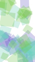 Multicolored translucent squares on white background. Vertical image orientation. 3D illustration
