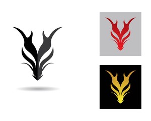 Fototapeta na wymiar Dragon head logo icon