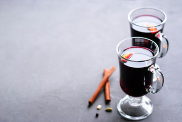 Two glasses of mulled wine