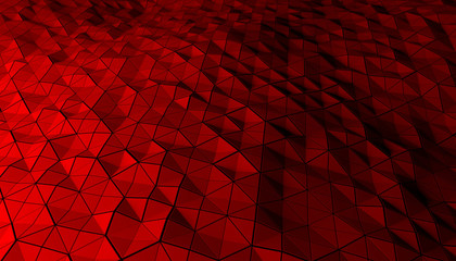 Abstract red geometric techno surface for background