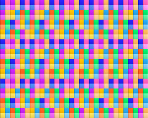 Abstract Seamless Pattern, Colorful Background, Cubes, Tile.